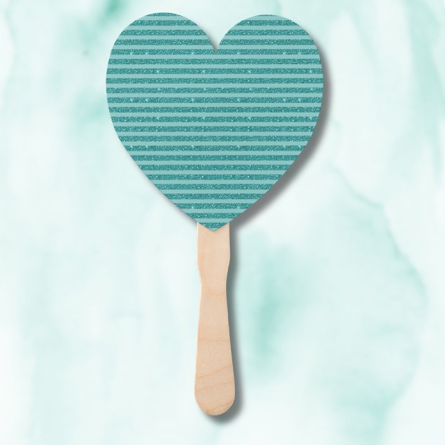 Tealgrüner Glitter-Stil mit horizontalen Streifen Fächer (Von Creator hochgeladen)
