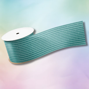 Tealgrüner Glitter-Stil mit horizontalen Streifen Satinband