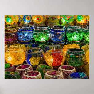 Tealights auf einem Basar in Istanbul (die Türkei) Poster