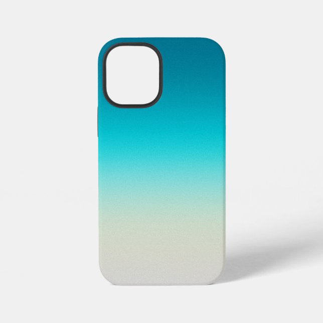 Tealverlauf Modernes Ombre iPhone Hülle (Rückseite)