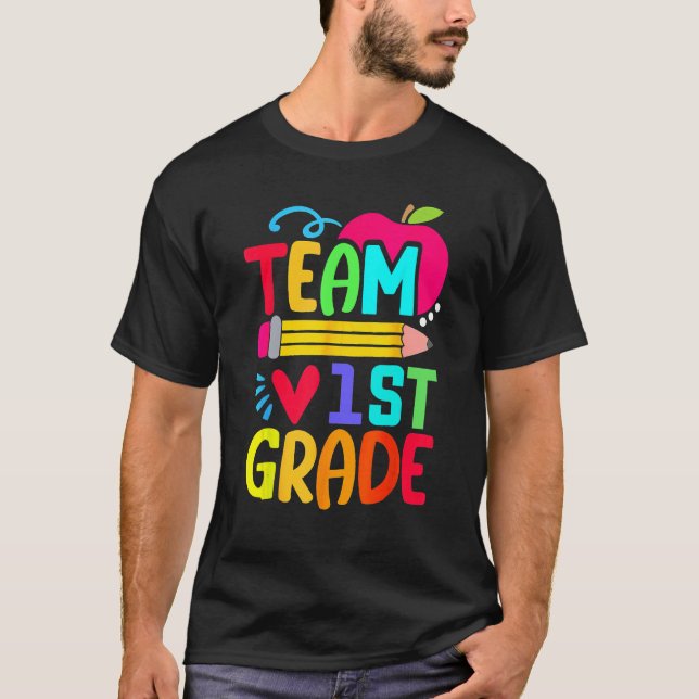 Team 1. Klasse Stift zurück zum Schullehrer Studen T-Shirt (Vorderseite)