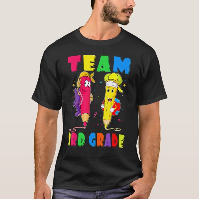 Team 3. Klasse Stift zurück zum Schullehrer Studen T-Shirt (Vorderseite)