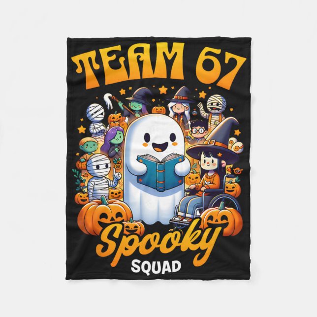 Team 67 Spooky Squad Lustiges Sechs Sieben Meme 6  Fleecedecke (Vorderseite)
