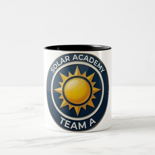 "Team A – SOLAR ACADEMY Bold Text Design for Leade Zweifarbige Tasse (Mittel)