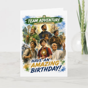 Team Adventure Saints auf einer Mission Geburtstag Karte