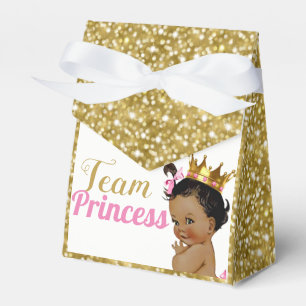 Team-afrikanische Prinzessin Gold Glitter Favor Geschenkschachtel
