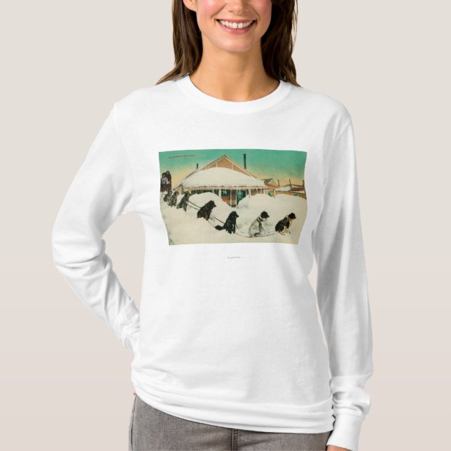 Team Alaskas Dogsled, das in SnowState stillsteht T-Shirt (Vorderseite)