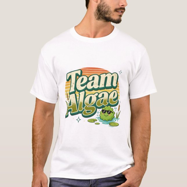 Team Algae Retro Vintage Natur T-Shirt (Vorderseite)