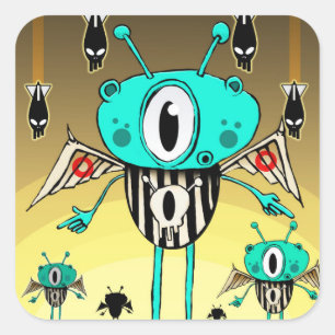 Team Alien 2012 Quadratischer Aufkleber