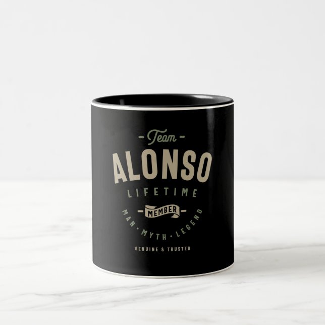 Team Alonso Lifetime Personalisiert Name Zweifarbige Tasse (Mittel)