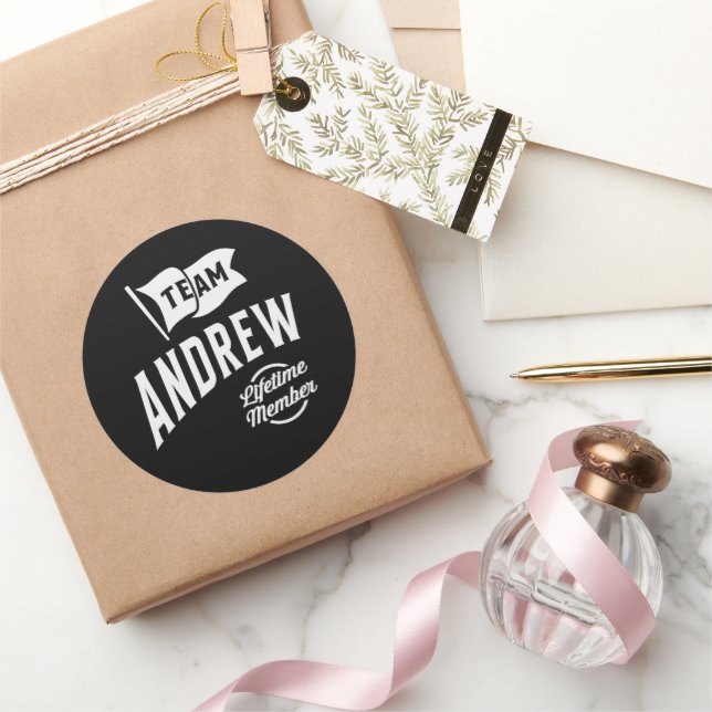 Team Andrew Lifetime Mitglied Runder Aufkleber (Schenken)