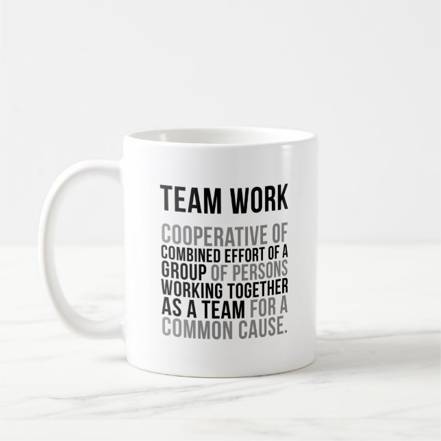 Team-Arbeits-Zitate Kaffeetasse (Links)