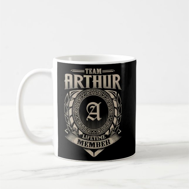 Team Arthur Lifetime Mitglied Vintag Arthur Kaffeetasse (Links)