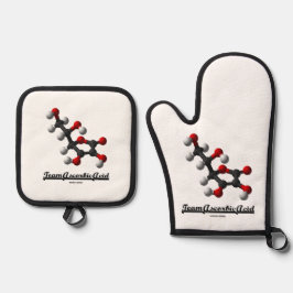 Team Ascorbic Acid (Chemical Molecule Vitamin C) Ofenhandschuh & Topflappen-Set