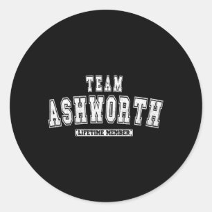 Team Ashworth Lifetime Member Nachname Runder Aufkleber