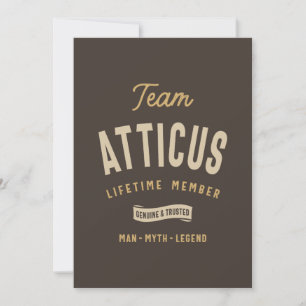 Team Atticus Lebenslanges Mitglied Personalisierte Einladung