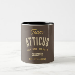 Team Atticus Lifetime Member Personalisiert Name Zweifarbige Tasse
