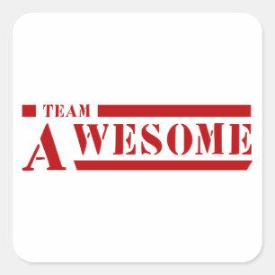 Team Awesome Quadratischer Aufkleber