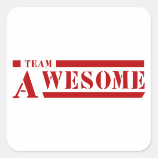 Team Awesome Quadratischer Aufkleber
