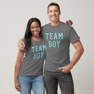 Team Baby Boy Aqua Blue Gender Reveal Party T-Shirt