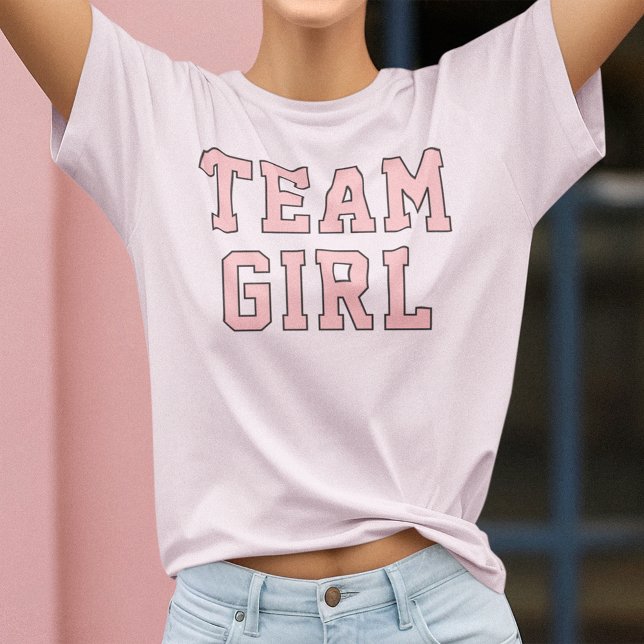 Team Baby Girl Blush Pink Baby Gender Reveal Party T-Shirt (Von Creator hochgeladen)