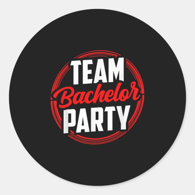 Team Bachelor Party Bride Groom Runder Aufkleber (Vorderseite)