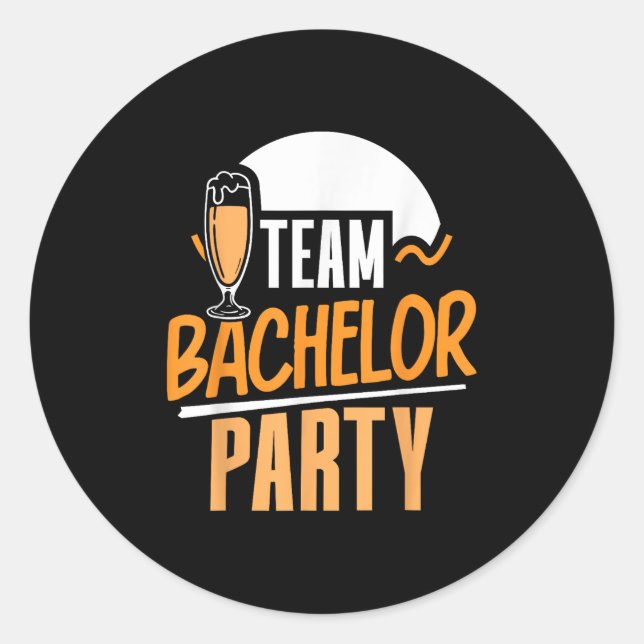 Team Bachelor Party Bride Groom Runder Aufkleber (Vorderseite)