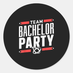Team Bachelor Party Groom Bride _2 Runder Aufkleber