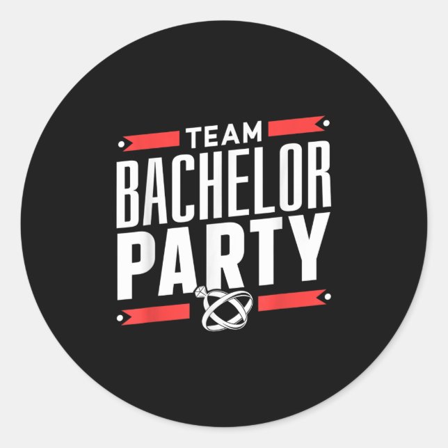 Team Bachelor Party Groom Bride _2 Runder Aufkleber (Vorderseite)