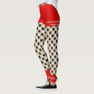 Team-Baseball-Leggings mit Fake-Rot-Kurzschlüssen Leggings