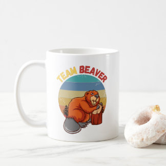Team Beaver Retro Sunset Beavers Lover Kaffeetasse