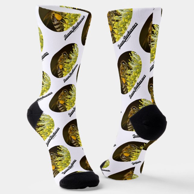 Team Beekeeper Bee On Yellow Blume Socken (Gewinkelt)