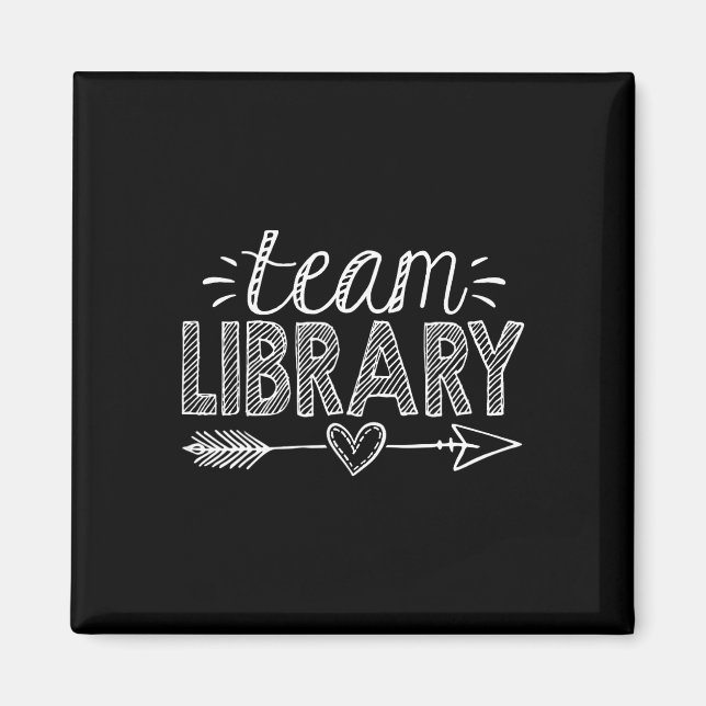 Team Bibliothek Tee Lehrer Schüler Ck Zur Schule  Magnet (Vorne)