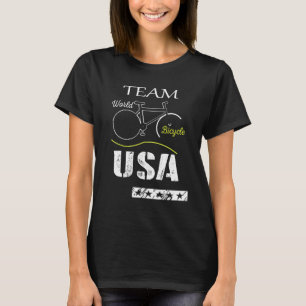 Team Bicycles Usa Liebe Ride Biking Bicyle World T-Shirt