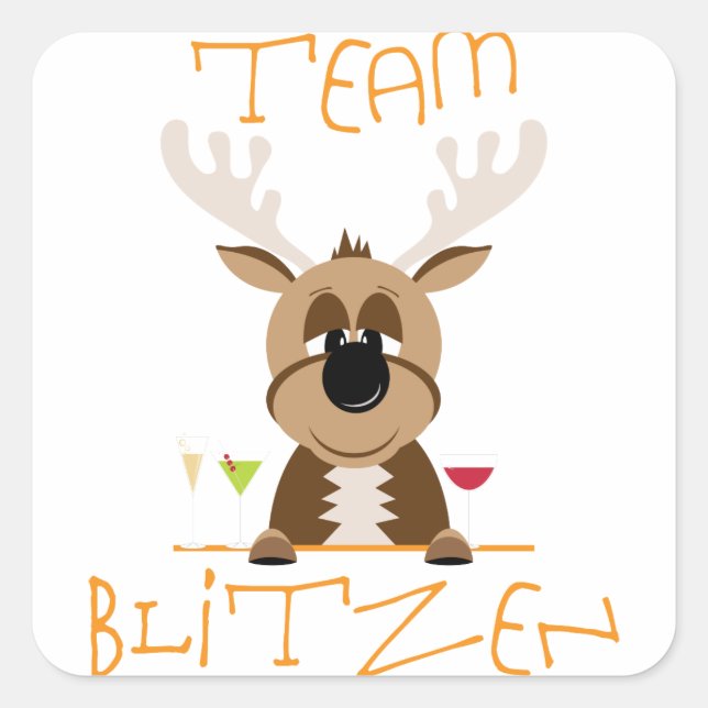 Team Blitzen Quadratischer Aufkleber (Vorderseite)
