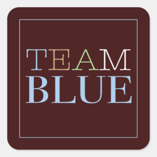 Team Blue for Boy Sticker for Gender Reveal Party