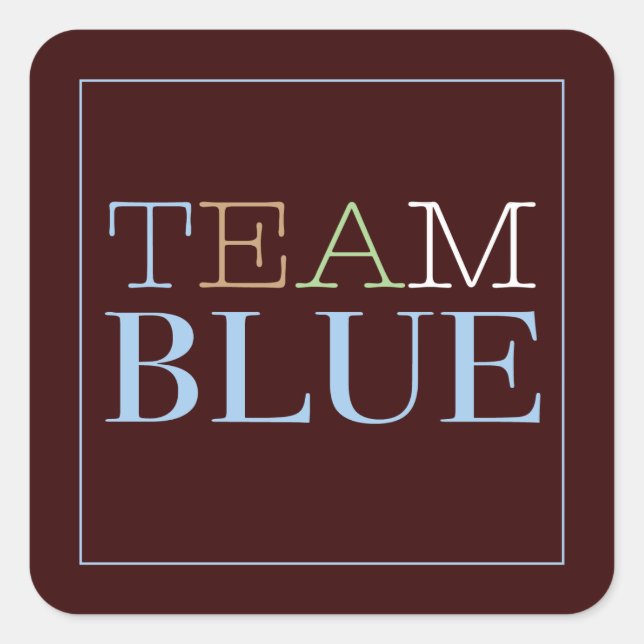 Team Blue for Boy Sticker for Gender Reveal Party (Vorderseite)