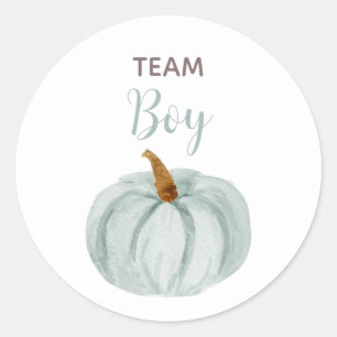 TEAM BLUE Gender Reveal Baby Shower Game Labels Runder Aufkleber