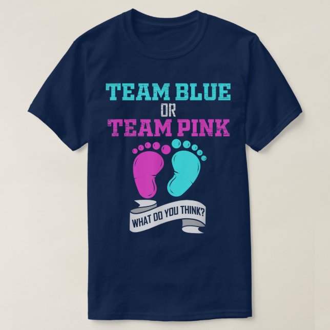 Team Blue oder Team Pink Gender Reveal  T-Shirt (Design vorne)