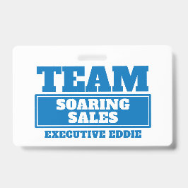 Team Blue personalisiert Name Team Gebäude Abzeich Ausweis