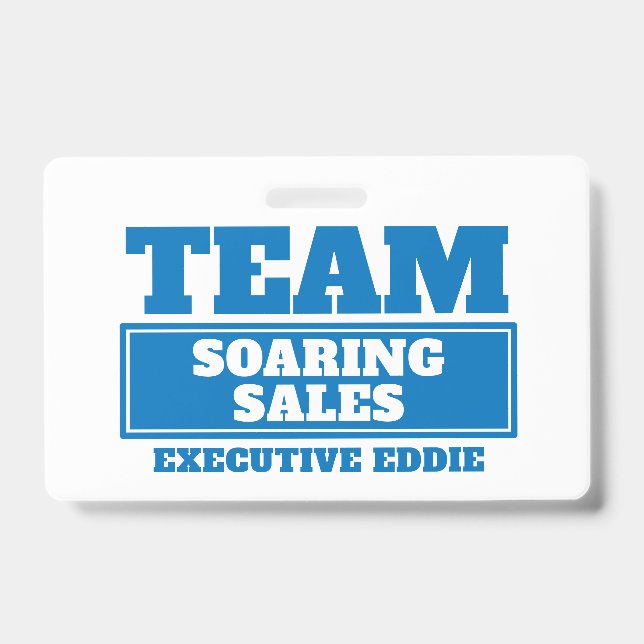 Team Blue personalisiert Name Team Gebäude Abzeich Ausweis (Vorderseite)