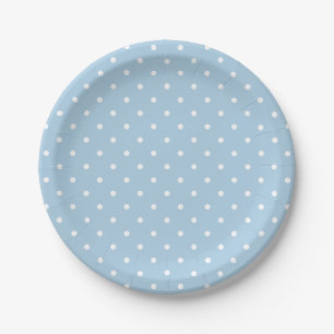 Team Blue Polka Dots Pappteller