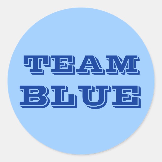 Team Blue Runder Aufkleber (Vorderseite)