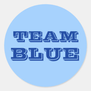 Team Blue Runder Aufkleber
