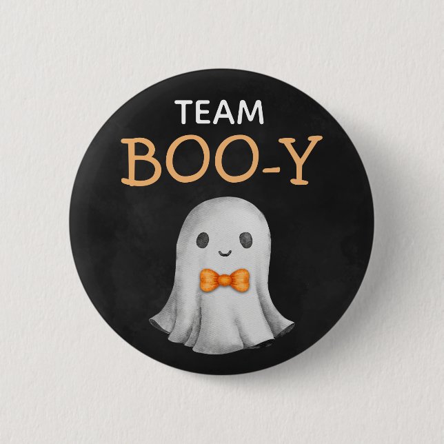 Team Boo-y Halloween Genderenthüllung Button (Vorderseite)