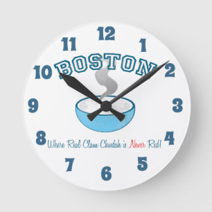 Team Boston Clam Chowder Runde Wanduhr