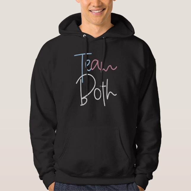 Team Both Healthy Baby Pink Or Blue Gender Reveal Hoodie (Vorderseite)