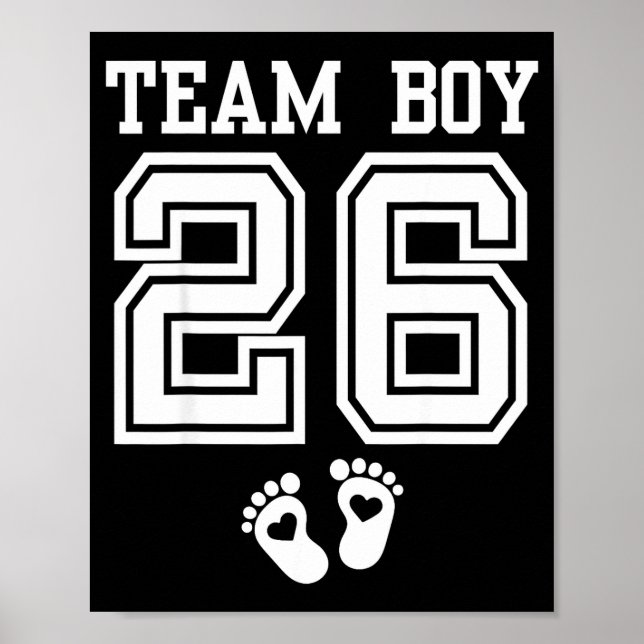 Team Boy 2026 Gender Reveal Baby Shower Matching F Poster (Vorne)