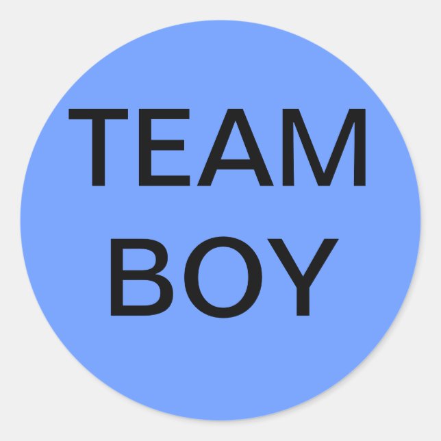 Team Boy Baby Shower Runder Aufkleber (Vorderseite)