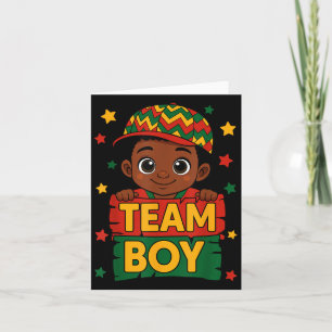 Team Boy Black Kinder Geschlechtsenthüllung Baby A Karte
